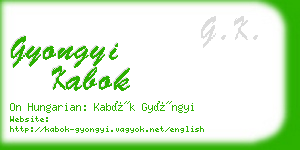 gyongyi kabok business card